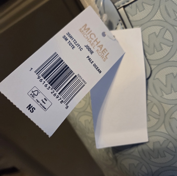 Michael Kors Pale Blue Monogram Jodie Small Tote NWT - Picture 4 of 11